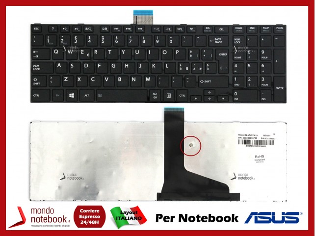 Tastiera Notebook TOSHIBA Satellite C850 C855 L850 L855 P850 P855 (NERA) Tasti ad Isola Tastiera Notebook TOSHIBA Satellite C850 C855 L850 L855 P850 P855 (NERA) Tasti ad Isola