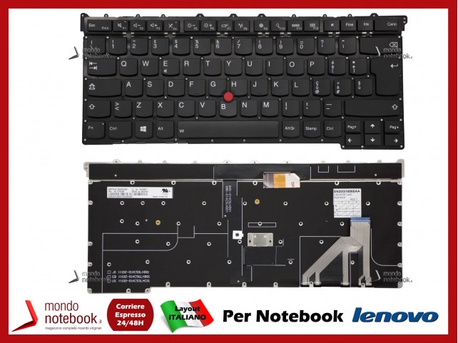 Tastiera Notebook Lenovo ThinkPad X1 3° Gene. 3rd - Italiana - Retroill. Tastiera Notebook Lenovo ThinkPad X1 3° Gene. 3rd - Italiana - Retroill.