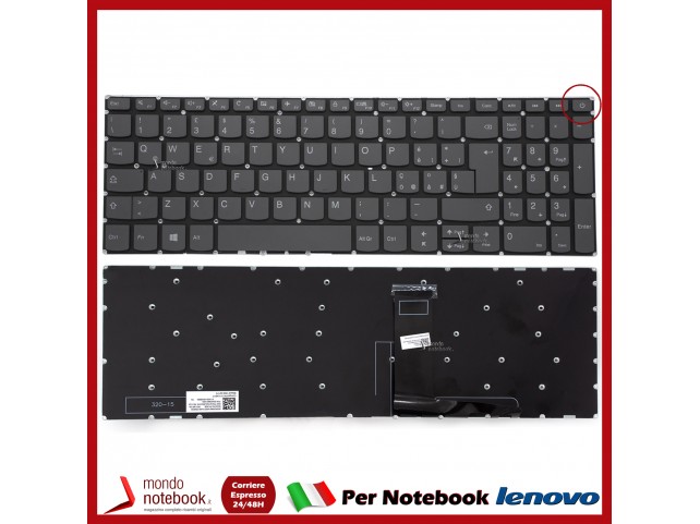 Tastiera Notebook Lenovo IdeaPad 320-15IKB S145-15 (Senza Frame) Vers. Con Tasto Accensione Tastiera Notebook Lenovo IdeaPad 320-15IKB S145-15 (Senza Frame) Vers. Con Tasto Accensione