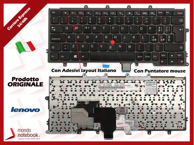 Tastiera Notebook Lenovo Thinkpad X240 X240S X240I X250 (Con Trackpoint) con ADESIVI LAYOUT ITALIANO Tastiera Notebook Lenovo Thinkpad X240 X240S X240I X250 (Con Trackpoint) con ADESIVI LAYOUT ITALIANO