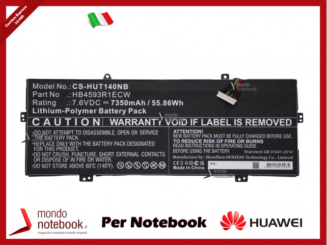 Batteria Compatibile Alta Qualità HUAWEI Honor Magicbook, Matebook X Pro Batteria Compatibile Alta Qualità HUAWEI Honor Magicbook, Matebook X Pro