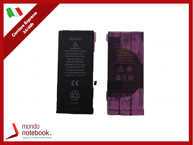 BATTERIA DI RICAMBIO PILA PER IPHONE 11 3110 mAh 4.45V BATTERIA DI RICAMBIO PILA PER IPHONE 11 3110 mAh 4.45V
