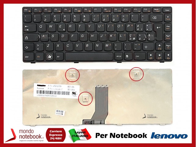 Tastiera Notebook Lenovo Z380 Z480 Z485 G480 G485 B480 B485 (Nera) Tastiera Notebook Lenovo Z380 Z480 Z485 G480 G485 B480 B485 (Nera)
