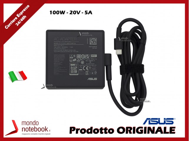 Alimentatore Originale ASUS 100W 20V 5A USB TYPE C Alimentatore Originale ASUS 100W 20V 5A USB TYPE C