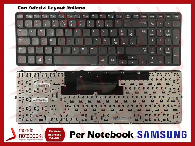 Tastiera Notebook SAMSUNG NP350E5C 364E5CC (NERA) con ADESIVI LAYOUT ITALIANO Tastiera Notebook SAMSUNG NP350E5C 364E5CC (NERA) con ADESIVI LAYOUT ITALIANO