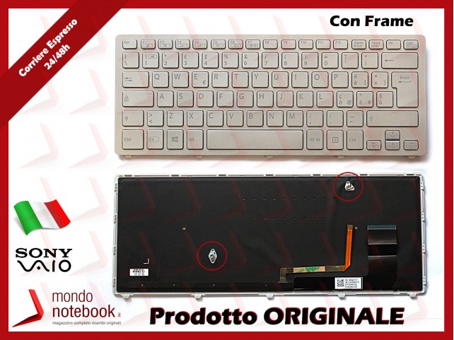 Tastiera Notebook Sony SVF14N (SILVER) (CON FRAME) (RETROILLUMINATA) Italiana Tastiera Notebook Sony SVF14N (SILVER) (CON FRAME) (RETROILLUMINATA) Italiana