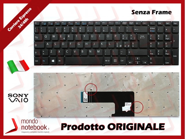 Tastiera Notebook Sony SVF152 SVF153 SERIES (NERA) (SENZA FRAME) Italiana Tastiera Notebook Sony SVF152 SVF153 SERIES (NERA) (SENZA FRAME) Italiana