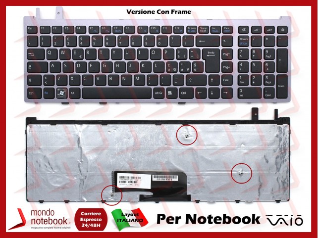 Tastiera Notebook Sony VGN-AW (NERA Con FRAME) Italiana Tastiera Notebook Sony VGN-AW (NERA Con FRAME) Italiana