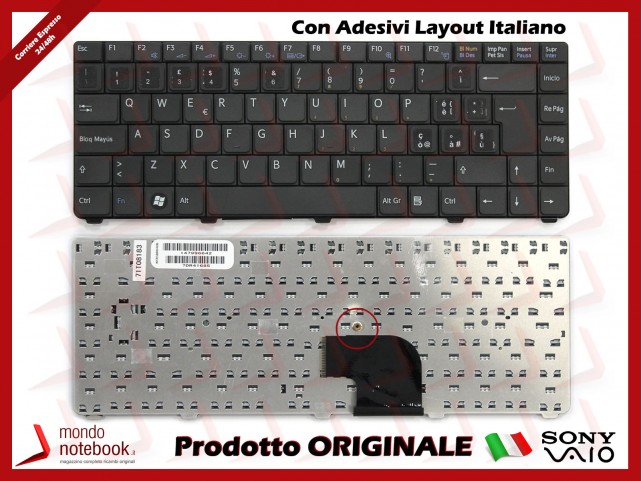 Tastiera Notebook Sony VGN-C(Nera) Con ADESIVI LAYOUT ITALIANO Tastiera Notebook Sony VGN-C(Nera) Con ADESIVI LAYOUT ITALIANO