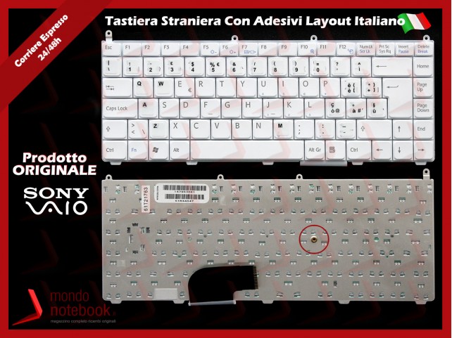 Tastiera Notebook Sony VGN-FE VGN-AR (BIANCA) Con ADESIVI LAYOUT ITALIANO Tastiera Notebook Sony VGN-FE VGN-AR (BIANCA) Con ADESIVI LAYOUT ITALIANO