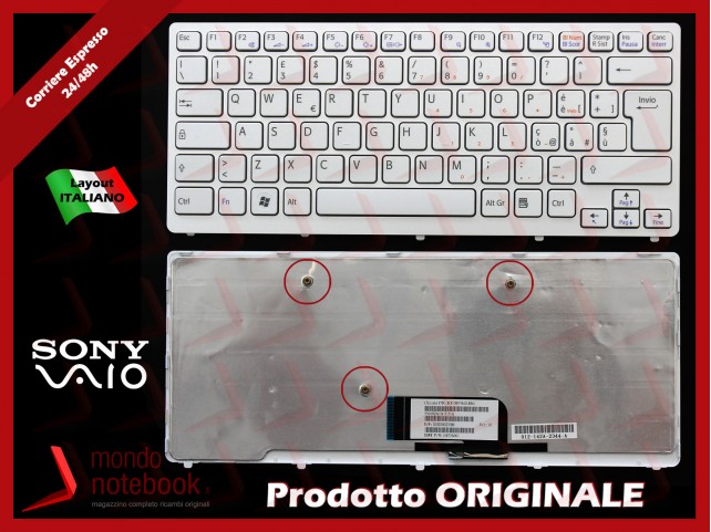Tastiera Notebook Sony VPC-CW VPCCW (BIANCA) (con FRAME) Tastiera Notebook Sony VPC-CW VPCCW (BIANCA) (con FRAME)