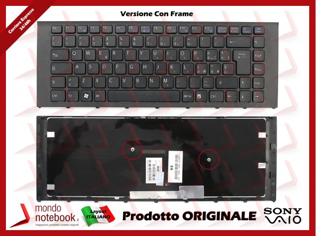 Tastiera Notebook Sony VPC-EA (NERA) (CON FRAME) Italiana Tastiera Notebook Sony VPC-EA (NERA) (CON FRAME) Italiana