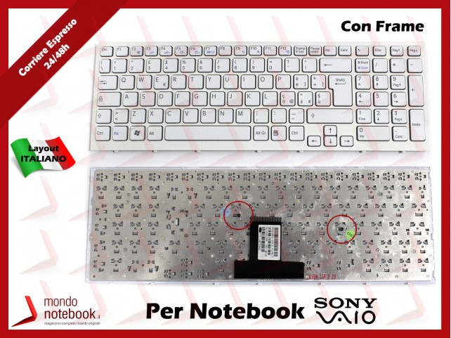 Tastiera Notebook Sony VPC-EB (BIANCA) (CON FRAME) Italiana Tastiera Notebook Sony VPC-EB (BIANCA) (CON FRAME) Italiana