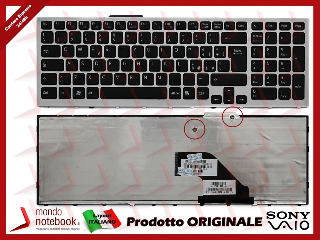 Tastiera Notebook Sony VPC-F11 VPC-F12 VPC-F13 VPC-F14 (NERA) (Con Frame Silver) Tastiera Notebook Sony VPC-F11 VPC-F12 VPC-F13 VPC-F14 (NERA) (Con Frame Silver)