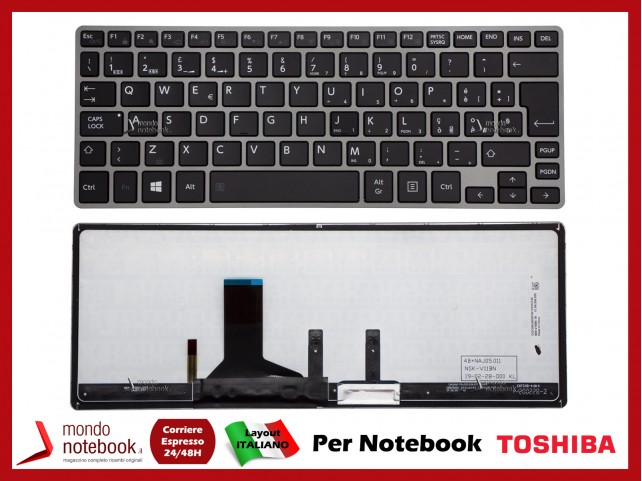 Tastiera Notebook TOSHIBA Portege Z30-B Senza Trackpoint (Retroilluminata) Tastiera Notebook TOSHIBA Portege Z30-B Senza Trackpoint (Retroilluminata)
