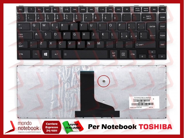 Tastiera Notebook TOSHIBA Satellite C800 L800 M800 L830 (NERA) Tastiera Notebook TOSHIBA Satellite C800 L800 M800 L830 (NERA)