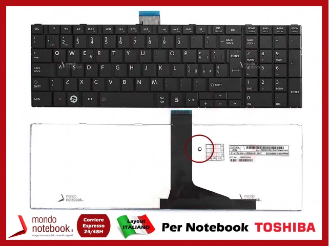 Tastiera Notebook TOSHIBA Satellite C850 C855 L850 L855 P850 P855 (NERA) SENZA FRAME Tastiera Notebook TOSHIBA Satellite C850 C855 L850 L855 P850 P855 (NERA) SENZA FRAME
