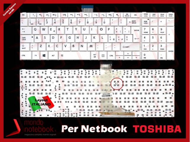 Tastiera Notebook TOSHIBA Satellite C850 C855 L850 L855 P850 P855 (BIANCA) Tastiera Notebook TOSHIBA Satellite C850 C855 L850 L855 P850 P855 (BIANCA)