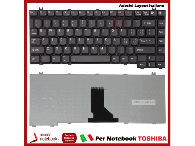 Tastiera Notebook TOSHIBA Satellite M40 A100 A130 A10 A30 A55 A70 M100 P10 P30 (NERA) con ADESIVI LAYOUT ITA Tastiera Notebook TOSHIBA Satellite M40 A100 A130 A10 A30 A55 A70 M100 P10 P30 (NERA) con ADESIVI LAYOUT ITA
