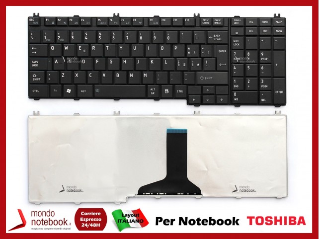 Tastiera Notebook TOSHIBA Satellite P300 P305 A500 L500 L350 L355 (NERA OPACA) Tastiera Notebook TOSHIBA Satellite P300 P305 A500 L500 L350 L355 (NERA OPACA)