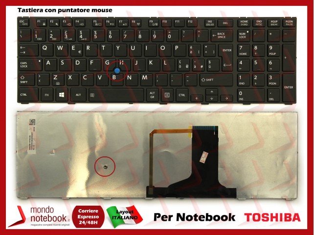 Tastiera Notebook TOSHIBA Tecra A50 W50 W50-A A50-A Retroilluminata con Trackpoint Tastiera Notebook TOSHIBA Tecra A50 W50 W50-A A50-A Retroilluminata con Trackpoint