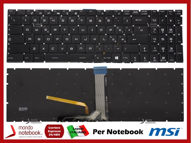 Tastiera Notebook MSI GE62MVR GE62VR 6RF 7RF MS-16JB Italiana