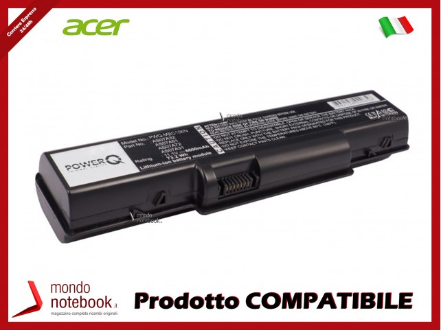 Batteria PowerQ per Acer e altri brand 6600mAh 11.1V P/N AS07A31 Nero Batteria PowerQ per Acer e altri brand 6600mAh 11.1V P/N AS07A31 Nero