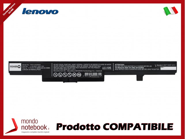 Batteria PowerQ per Lenovo B40 2200 mAh 14.8V P/N 45N1183 Nero Batteria PowerQ per Lenovo B40 2200 mAh 14.8V P/N 45N1183 Nero
