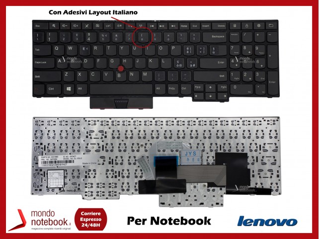 Tastiera Notebook Lenovo Edge E530 E530c E535 con Trackpoint con ADESIVI Layout ITA Tastiera Notebook Lenovo Edge E530 E530c E535 con Trackpoint con ADESIVI Layout ITA