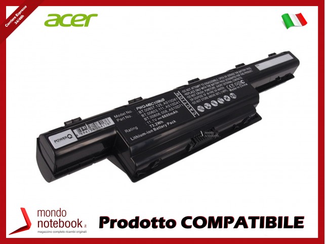 Batteria PowerQ per Acer e altri brand 6600mAh 11.1V P/N 31CR19/652 Nero Batteria PowerQ per Acer e altri brand 6600mAh 11.1V P/N 31CR19/652 Nero