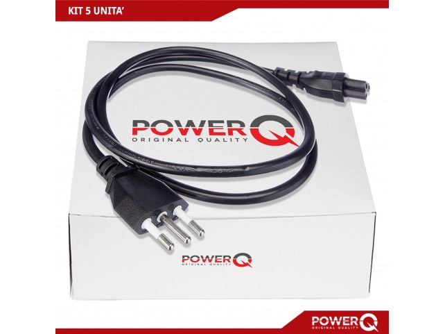 PowerQ Cavo alimentazione tripolare C5 spina italiana 1,8mt (5 pz) PowerQ Cavo alimentazione tripolare C5 spina italiana 1,8mt (5 pz)