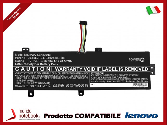 Batteria PowerQ per Lenovo ideapad 310 15 Batteria PowerQ per Lenovo ideapad 310 15