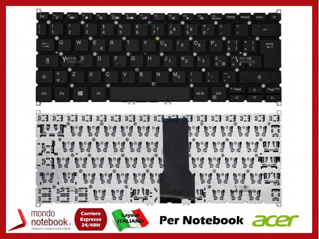 Tastiera Notebook ACER Swift 3 SF314-41 SF314-54 SF314-54G SF314-55 (Senza Frame) Italiana Tastiera Notebook ACER Swift 3 SF314-41 SF314-54 SF314-54G SF314-55 (Senza Frame) Italiana