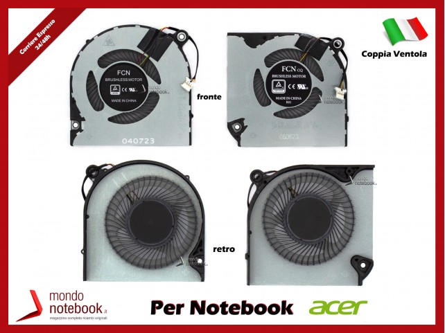 Ventole Dual Fan ACER Nitro 5 AN515-54 AN517-51 AN715-51 (Coppia Ventole) Ventole Dual Fan ACER Nitro 5 AN515-54 AN517-51 AN715-51 (Coppia Ventole)