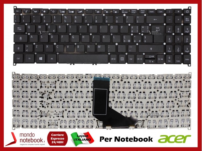 Tastiera Notebook ACER TravelMate P215-52G P215-53 P50-53 P215-53G (Italiana) Tastiera Notebook ACER TravelMate P215-52G P215-53 P50-53 P215-53G (Italiana)