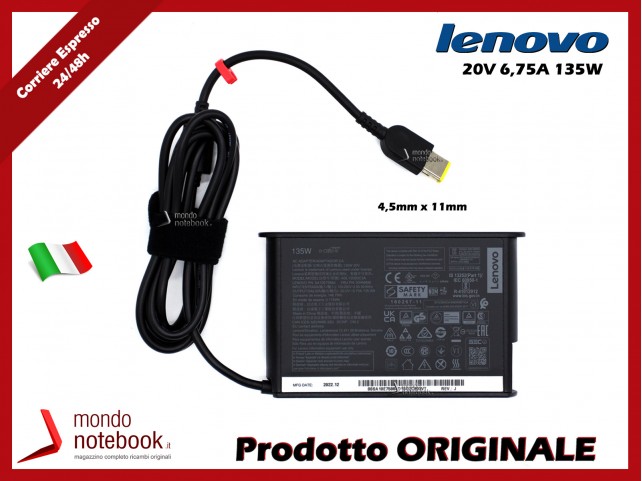 Alimentatore Originale Lenovo Thinkpad 135W 20V 6,75 (4,5mm x 11mm) 00HM688 Alimentatore Originale Lenovo Thinkpad 135W 20V 6,75 (4,5mm x 11mm) 00HM688