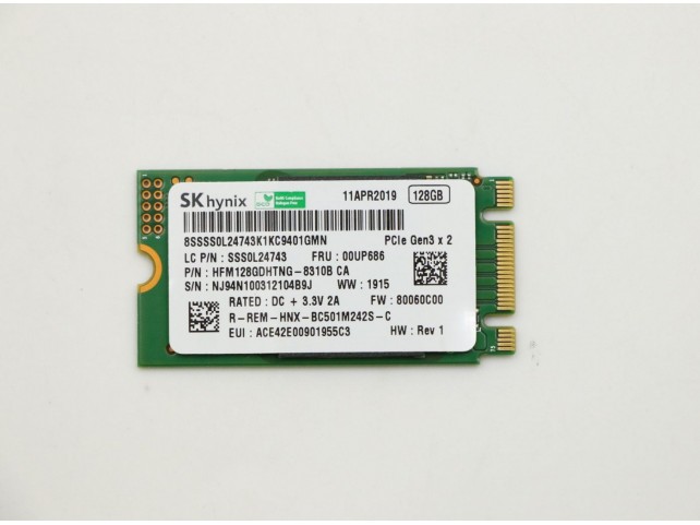 Lenovo SSD M.2 PCIe NVMe FRUSSD 128GB RoHSHynix Lenovo SSD M.2 PCIe NVMe FRUSSD 128GB RoHSHynix