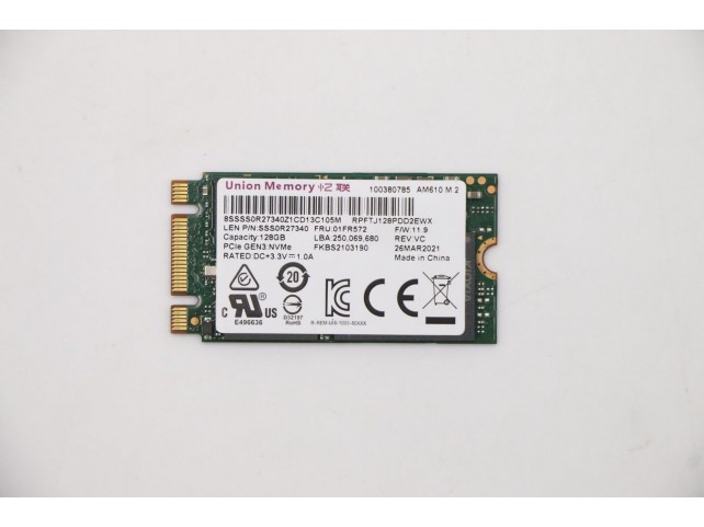Lenovo UMIS AM610 128GB M.2 PCIe 2242 RPFTJ128PDD2EWX SSD Lenovo UMIS AM610 128GB M.2 PCIe 2242 RPFTJ128PDD2EWX SSD
