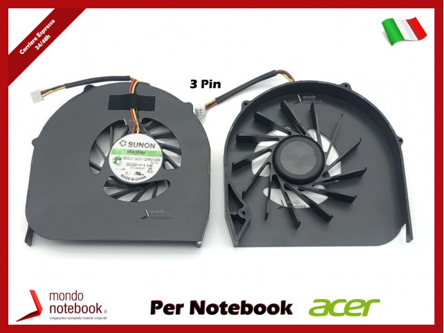 Ventola Fan CPU ACER Aspire 5740 5740G 5542 (Versione 3 Pin) Ventola Fan CPU ACER Aspire 5740 5740G 5542 (Versione 3 Pin)