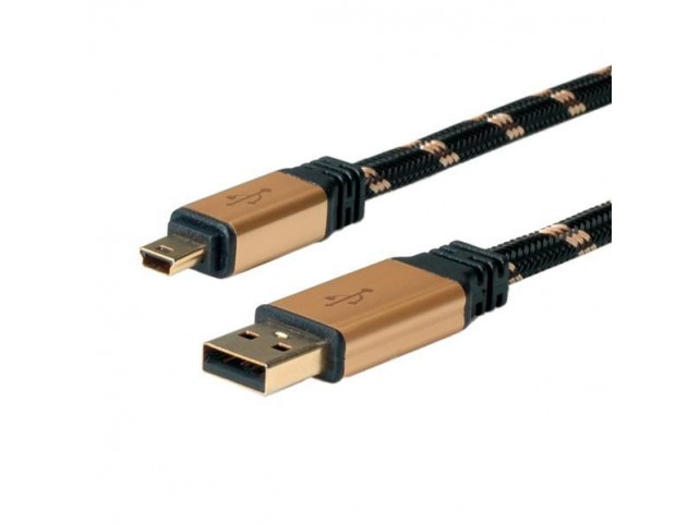 Roline Gold Usb 2.0 Cable, Type A -  5-Pin Mini 1.8 M