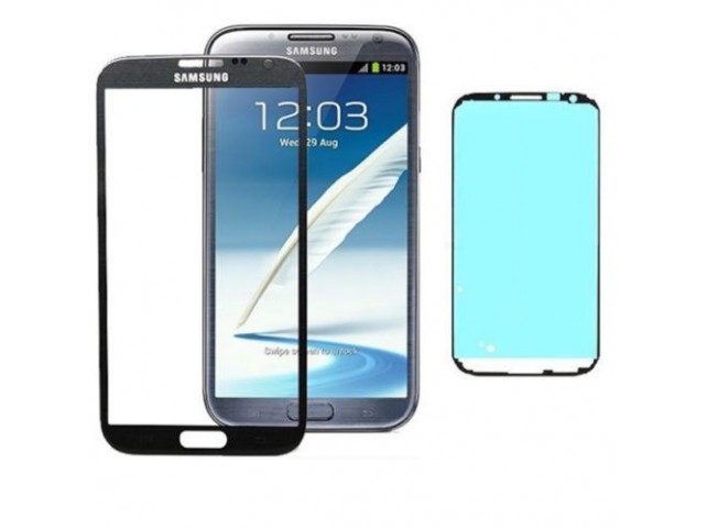 Vetro Vetrino per Smartphone SAMSUNG Galaxy NOTE 2 N7100 + BIADESIVO (NERO) Vetro Vetrino per Smartphone SAMSUNG Galaxy NOTE 2 N7100 + BIADESIVO (NERO)