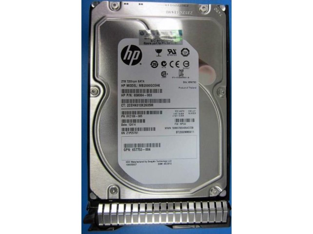 Hewlett Packard Enterprise 2TB 6G SATA 7.2k 3.5in  **Shipping New Sealed Spares**