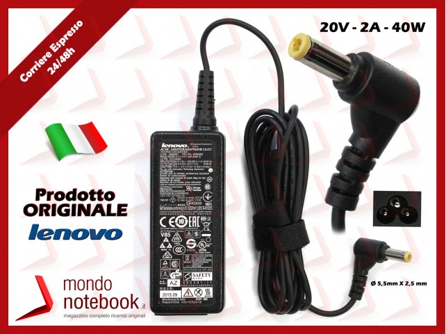 Alimentatore Originale Lenovo Thinkpad 40W 20V 2A (5,5mm X 2,5mm) 3P Alimentatore Originale Lenovo Thinkpad 40W 20V 2A (5,5mm X 2,5mm) 3P