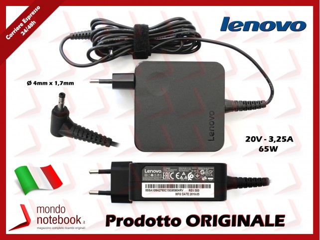 Alimentatore Originale Lenovo Thinkpad 65W 20V 3,25A (4mm x 1,7mm) Alimentatore Originale Lenovo Thinkpad 65W 20V 3,25A (4mm x 1,7mm)