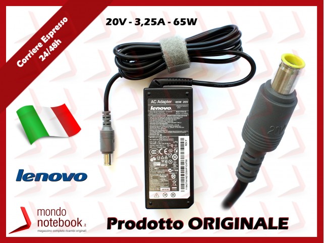 Alimentatore Originale Lenovo Thinkpad 65W 20V 3,25A (7,8mm x 5,5mm) Alimentatore Originale Lenovo Thinkpad 65W 20V 3,25A (7,8mm x 5,5mm)