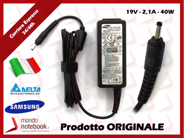 Alimentatore Originale SAMSUNG 40W 19V 2,1A (3x1,1)mm Alimentatore Originale SAMSUNG 40W 19V 2,1A (3x1,1)mm