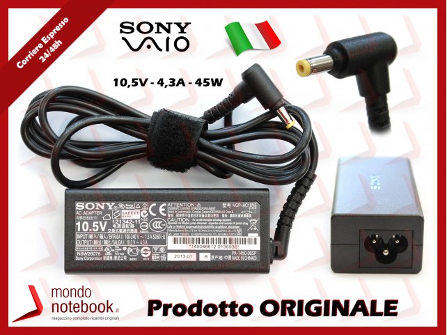 Alimentatore Originale SONY 45W 10,5V 4,3A (4.8mm X 1.7mm) 3P Alimentatore Originale SONY 45W 10,5V 4,3A (4.8mm X 1.7mm) 3P