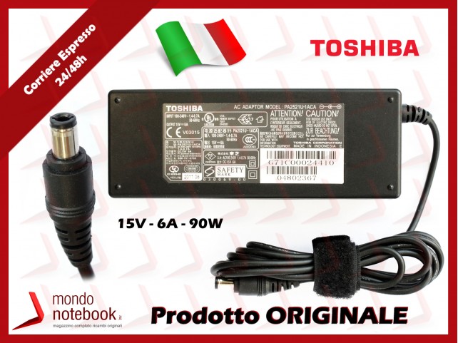 Alimentatore Originale TOSHIBA 90W 15V 6A (6,3 mm x 3mm) Alimentatore Originale TOSHIBA 90W 15V 6A (6,3 mm x 3mm)