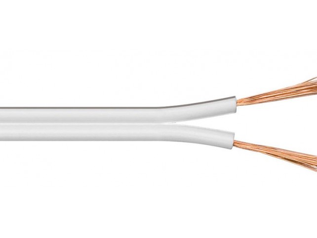 MicroConnect Speaker cable, 100m, 2x1,5mmý  white cable diameter 2 x 1,5