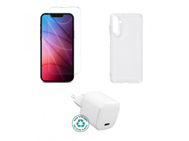 eSTUFF Kit for Samsung Galaxy A13 5G. Charger, Cover, Glass. eSTUFF Kit for Samsung Galaxy A13 5G. Charger, Cover, Glass.